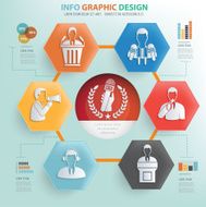 News and businessman info graphic design vector