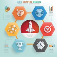 Start up business info graphic design vector