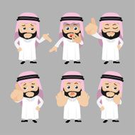 Set of Arab characters in different poses N2