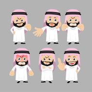 Set of Arab characters in different poses N5