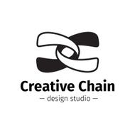Vector modern creative abstract logo Black and white chain logotype