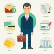 Profession Businessman Vector illustration flat style