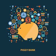 Piggy bank concept design on dark background clean vector