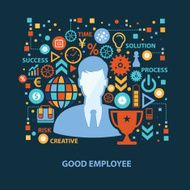 Good employee concept design on dark background clean vector