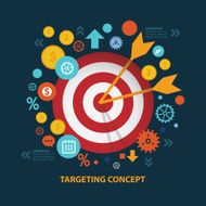 Target concept design on dark background clean vector