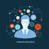 Human resource concept design on dark background clean vector
