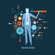 Searching concept design on dark background clean vector