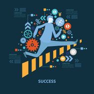 Success concept design on dark background clean vector