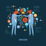 Discuss concept design on dark background clean vector