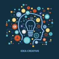 Idea creative concept design on dark background clean vector N2