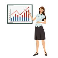 businesswoman showing presentation