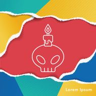 skull candle line icon