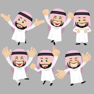 Set of Arab characters in different poses N6