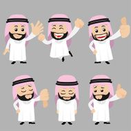 Set of Arab characters in different poses N7
