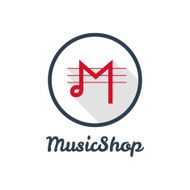 Vector flat modern minimalistic music shop or studio logo