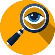 Eye in Magnification Flat Icon