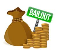 Bailout Money bag sign
