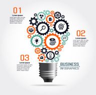 Business infographic with light bulb