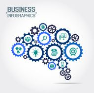 Business infographic with gears N3
