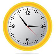 clock vector illustration yellow