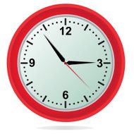 Clock vector illustration red