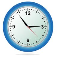 Clock vector illustration blue