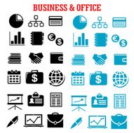 Business finance and office flat icons