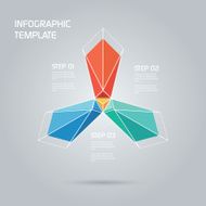 Abstract infographics template with large colorful floral symbol in centre