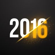 New Year 2016 Background with Explosion Effect Happy