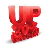 30 percent discount on white background