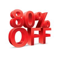 80 percent off Promotional discount on white background N2