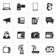 Black Business and office objects icons N4
