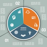 Infographic Pie chart template three positions