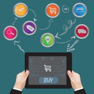 Online Shopping Concept e-commerce vector illustration
