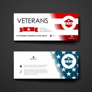 Set of modern design banner template in veterans day style N5