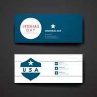 Set of modern design banner template in veterans day style N7