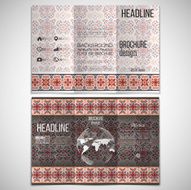 Vector set of tri-fold brochure design template on both N6