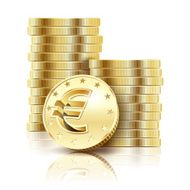 Golden Euro coins