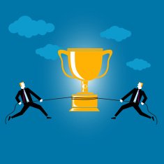Ttwo Businessman Pulling Cup
