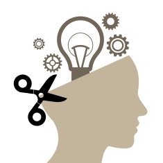 human head and bulb idea concept