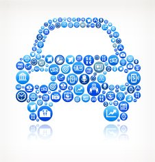 Car Front Business and Finance Vector Buttons Background