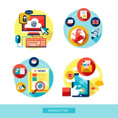 set of flat design concept icons