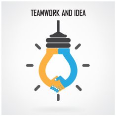 Creative light bulb Idea and handshake sign