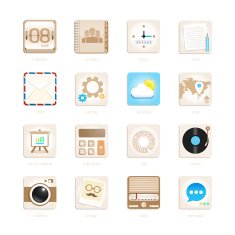 apps icons set retro style Vector illustration