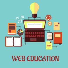 Web education flat concept