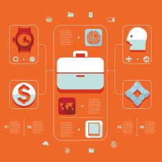 Set of flat icons Business concept