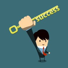 Businessman with key-success