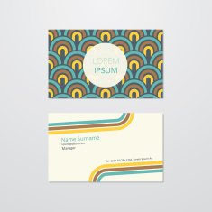 Business card design with wave background