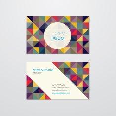 Business card design with mosaic background
