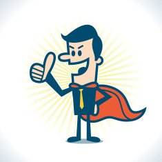 Super Businessman showing thumbs up